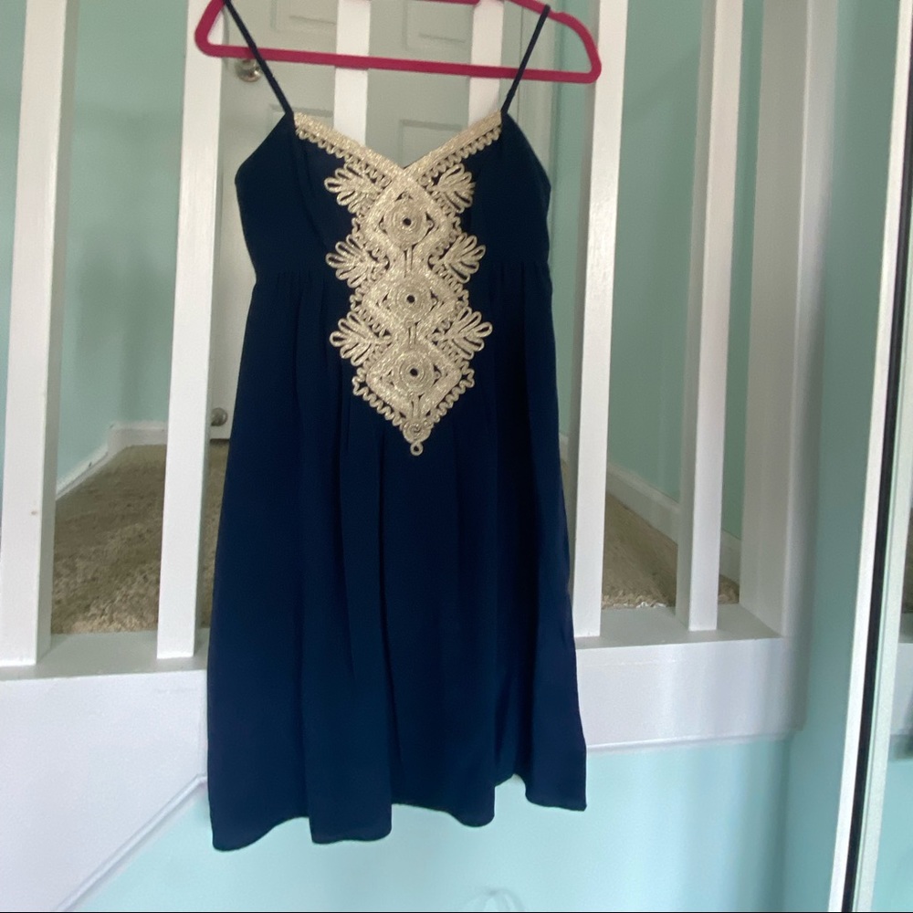 Blue and gold Lilly Pulitzer dress